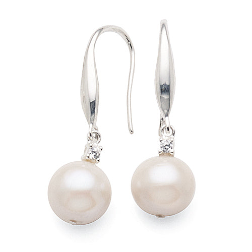 Sterling Silver Pearl & Crystal Hooks