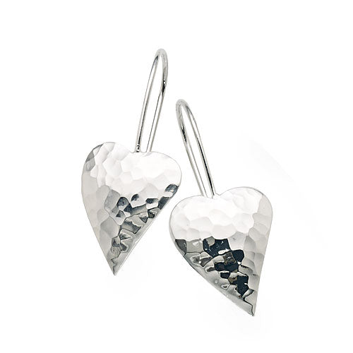 Sterling Silver Heart Hook Earrings