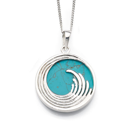 Sterling Silver Created Turquoise Pendant