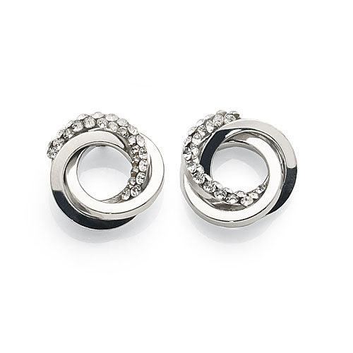 White Gold Bonded Crystal Studs