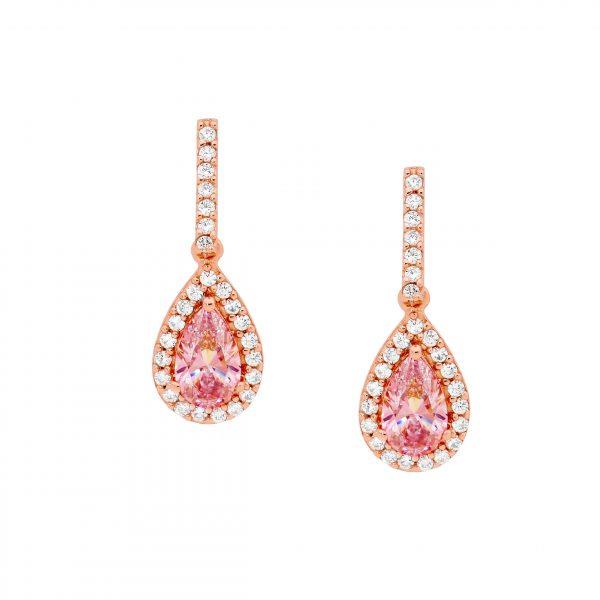 Ellani Rose-Tone Morganite & CZ Studs E327RM