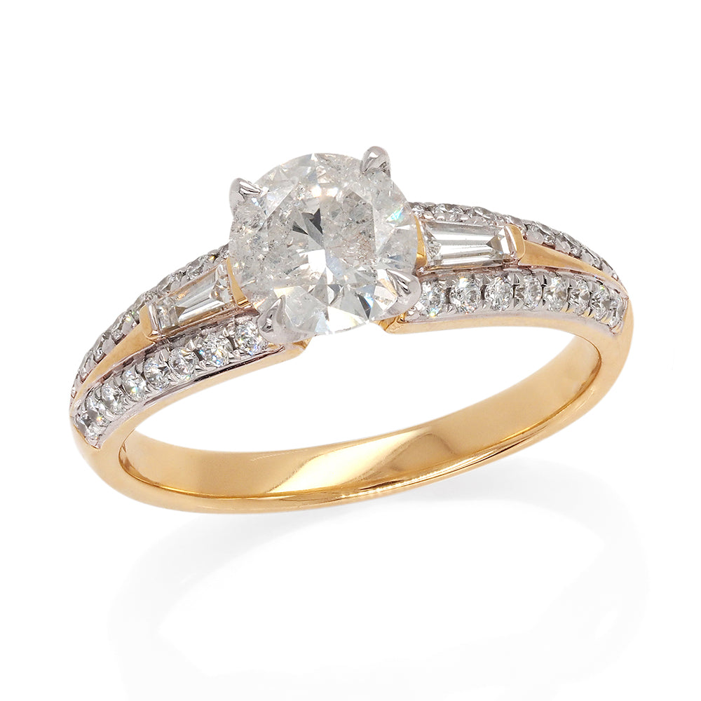 18ct Yellow Gold Brilliant Cut 4-Claw Set Diamond Engagement