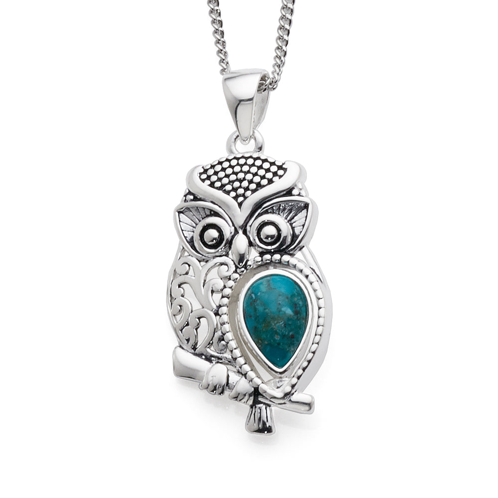 Sterling Silver Created Turquoise Mother Of Pearl FIligree O