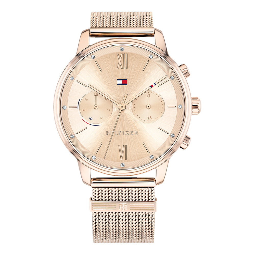 Tommy Hilfiger 'Blake' Rose Tone Mesh Chronograph Watch 1782