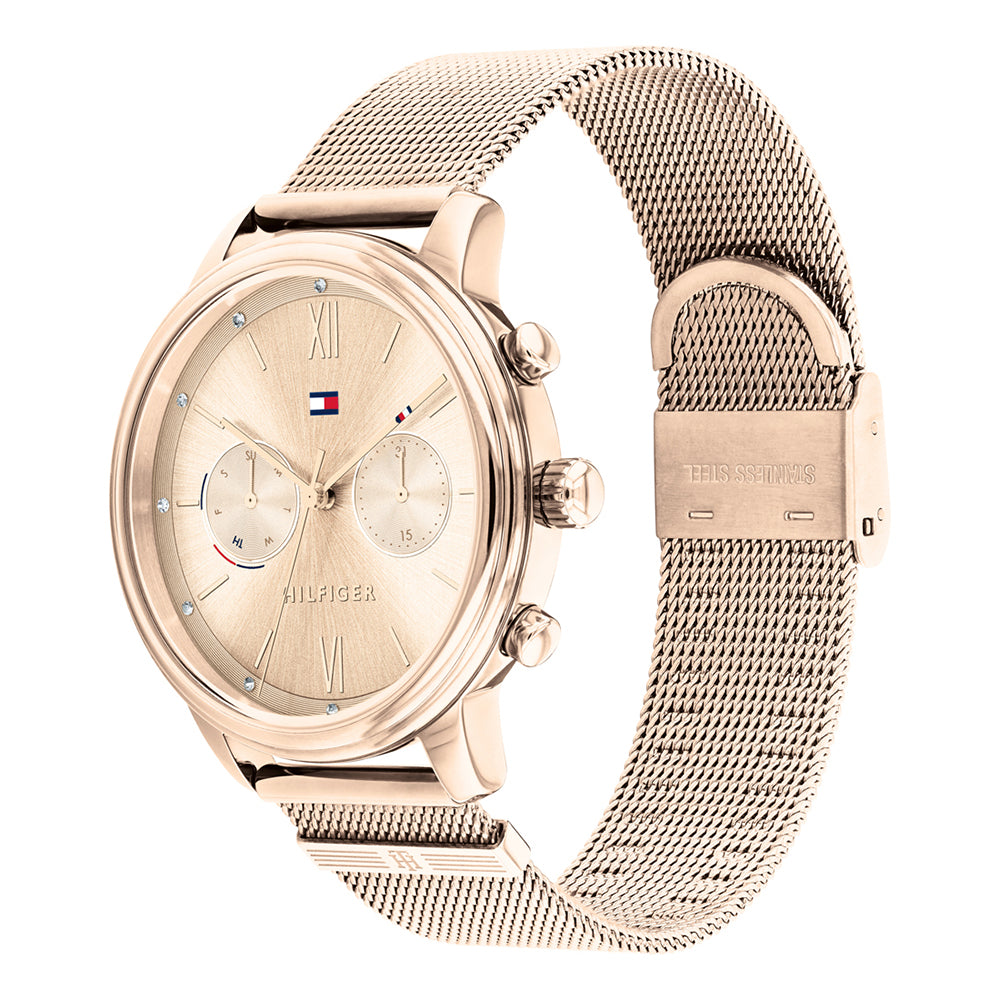 Tommy Hilfiger 'Blake' Rose Tone Mesh Chronograph Watch 1782