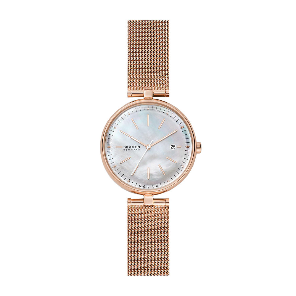 Skagen 'Karolina' Solar Powered Rose Stainless Steel Watch S