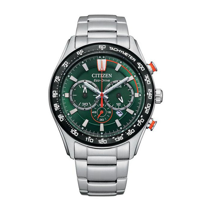 Citizen Eco-Drive Chronograph Stainless Steel Green Watch CA