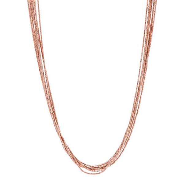 Najo 'Como' Rose Tone Sterling Silver 7 Strand 44cm Twist Ch