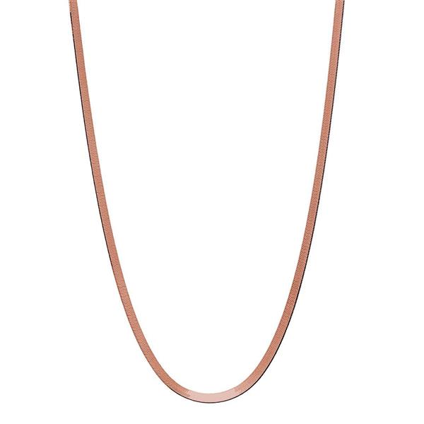 Najo Rose Tone Sterling Silver Flat Herringbone 45cm Chain N