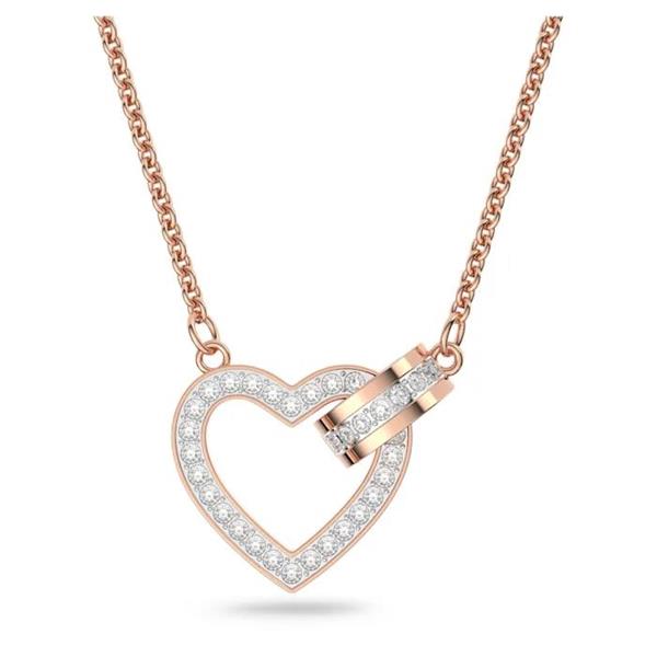 Swarovski 'Lovely' Heart Rose Tone Crystal Set Necklace 5636