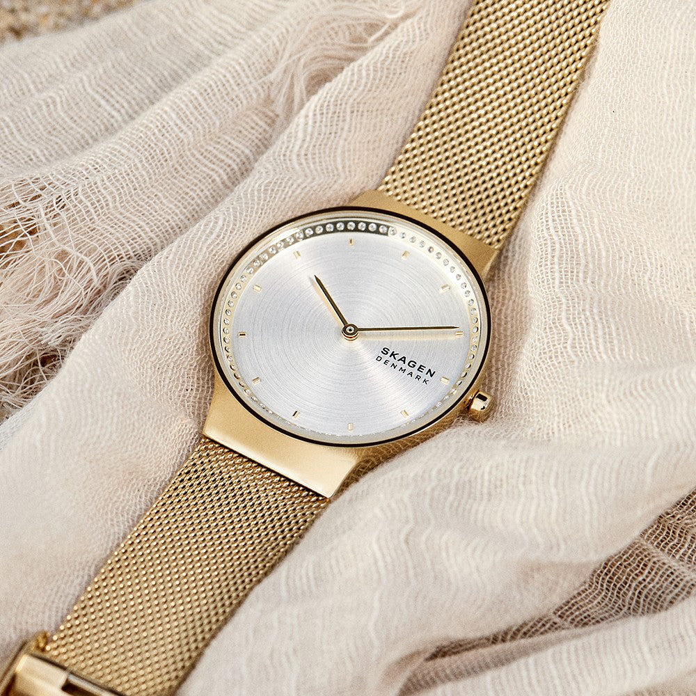 Skagen Freja Gold Stainless Steel Mesh Strap Watch SKW3027