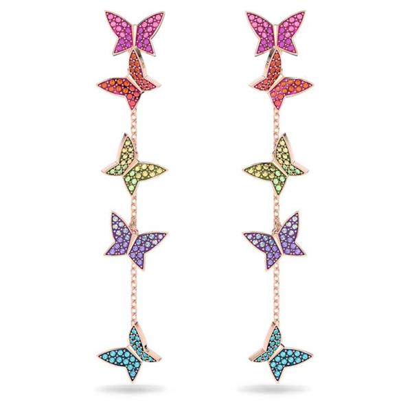 Swarovski 'Lilia' Butterfly Multi-Colour Drop Chain Studs 56