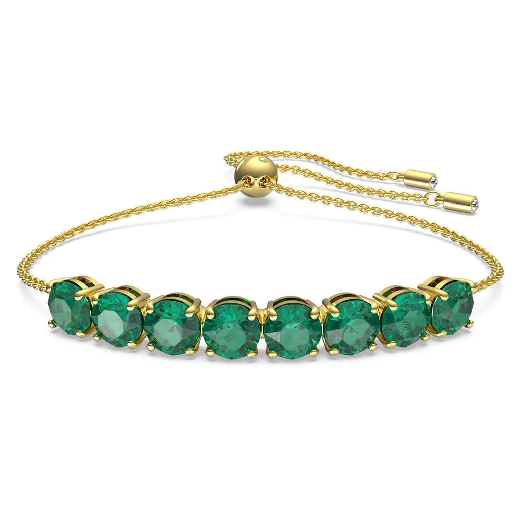 Swarovski 'Exalta' Green Crystal Gold Tone Adjustable Bracel